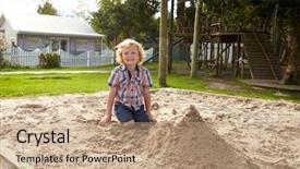  Presentation with montessori - Theme enhanced with sand pit at breaktime background and a coral colored foreground