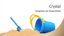  Presentation with sand play - Beautiful PPT theme featuring sand play - view of a basket backdrop and a white colored foreground