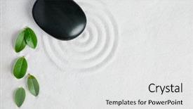  Presentation with garden sand - Presentation theme having black sand - zen garden background with copy background and a white colored foreground