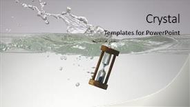  Presentation with timer - Amazing slides having sand timer - hourglass submerged into the water backdrop and a light gray colored foreground