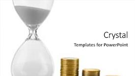  Presentation with timer - Beautiful PPT layouts featuring sand timer - hourglass with coins isolated backdrop and a white colored foreground