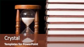  Presentation with timer - Theme enhanced with sand timer - hourglasses and book background and a tawny brown colored foreground