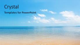  Presentation with tropical - Amazing slide deck having sand water - beach and beautiful tropical sea backdrop and a  colored foreground