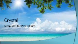  Presentation with sea water - Audience pleasing slides consisting of sand water - beautiful beach and tropical sea backdrop and a light blue colored foreground