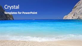 Presentation with zakynthos - Theme having sand water - navagio beach on zakynthos island background and a ocean colored foreground