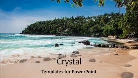  Presentation with sri lanka - Beautiful PPT layouts featuring sand wonderful beach of mirissai backdrop and a  colored foreground