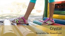  Presentation with low power vlsi - Slides having sandal walking on jungle gym background and a yellow colored foreground