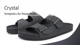  Presentation with fashion - PPT theme with sandals - men fashion sandal isolated background and a white colored foreground