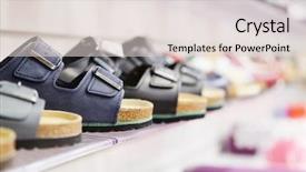  Presentation with row of textile looms weaving - Amazing PPT theme having sandals in row backdrop and a  colored foreground