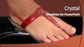  Presentation with women labor - Amazing slide deck having sandals on women's feet backdrop and a tawny brown colored foreground