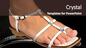  Presentation with feet - PPT layouts having sandals on women's feet background and a wine colored foreground
