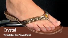  Presentation with goals in women - Audience pleasing slide deck consisting of sandals on women's feet backdrop and a tawny brown colored foreground