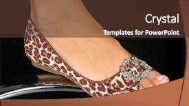  Presentation with women empowerment queens - Cool new PPT layouts with sandals on women's feet backdrop and a tawny brown colored foreground