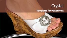  Presentation with feet - Slide set consisting of sandals on women's feet background and a tawny brown colored foreground