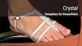  Presentation with women labor - Amazing slide set having sandals on women's feet backdrop and a  colored foreground