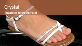  Presentation with women in court - Beautiful PPT theme featuring sandals on women's feet backdrop and a  colored foreground