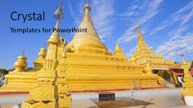  Presentation with vietnam culture pagoda - Slide set featuring sandamuni-paya-pagoda-in-mandalay background and a teal colored foreground