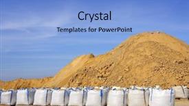  Presentation with white sand - Slide set having sandbag white big bag sand background and a light blue colored foreground