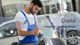  Presentation with auto auction - Beautiful PPT theme featuring sandblasting - auto mechanic polished scratches backdrop and a  colored foreground