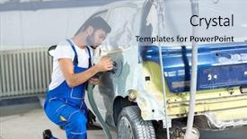  Presentation with car service - Slide set consisting of sandblasting - polishing on body car background and a  colored foreground