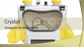  Presentation with dental - Beautiful presentation design featuring sandblasting dental apparatus isolated backdrop and a coral colored foreground