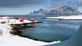  Presentation with norway - Beautiful slide deck featuring sandbotnen-landscape-in-lofoten-archipelago backdrop and a teal colored foreground