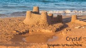  Presentation with save - Presentation theme with sandcastle - concept of making save background and a  colored foreground