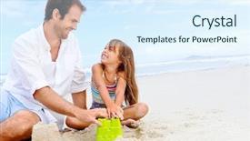  Presentation with healthy building - Audience pleasing slide deck consisting of hand drawn illustration of cute tabby kitten peeking from inside of wooden crate backdrop and a coral colored foreground