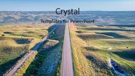  Presentation with highway - Slide deck enhanced with sandhill - aerial view of highway 83 background and a light blue colored foreground