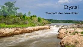  Presentation with river vs borehole - PPT theme having sandhill - norden chute on niobrara river background and a light blue colored foreground