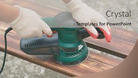  Presentation with orbital - Theme with sanding-a-wood-with-orbital background and a light gray colored foreground