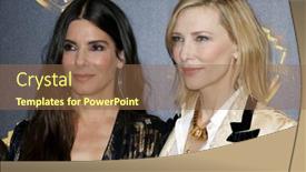  Presentation with las vegas - Presentation theme featuring sandra-bullock-and-cate-blanchett background and a tawny brown colored foreground