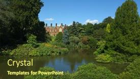  Presentation with queen - Slide deck featuring sandringham-house-norfolk-england-august background and a tawny brown colored foreground