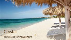 Presentation with beach sands - Audience pleasing PPT layouts consisting of sands and turquoise water cuba backdrop and a  colored foreground