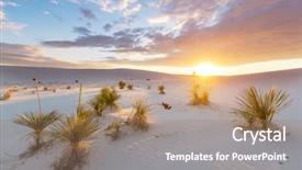  Presentation with sand dunes - Slide deck with sands national monument new mexico background and a coral colored foreground