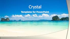  Presentation with beach sands - Colorful PPT theme enhanced with door handles design a bottle made of metal backdrop and a coral colored foreground