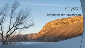  Presentation with sandstone - PPT theme enhanced with sandstone-cliff-at-sunset background and a light blue colored foreground