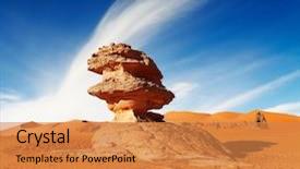  Presentation with sandstone - Slide set featuring sandstone cliff in sahara desert background and a gold colored foreground