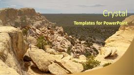  Presentation with sandstone - Cool new presentation theme with sandstone-cliffs-and-lava-fields backdrop and a tawny brown colored foreground