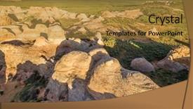  Presentation with formation of earth - PPT theme with sandstone formation at sand creek background and a gold colored foreground