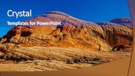  Presentation with sandstone tiles - Colorful presentation theme enhanced with sandstone formations in utah usa backdrop and a ocean colored foreground