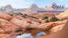  Presentation with living coral - Slide set having sandstone formations in utah usa background and a sky blue colored foreground