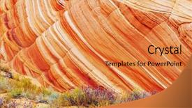  Presentation with living coral - Cool new PPT theme with sandstone formations in utah usa backdrop and a gold colored foreground