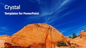  Presentation with living coral - PPT theme featuring sandstone formations in utah usa background and a navy blue colored foreground