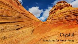  Presentation with living coral - Presentation theme consisting of sandstone formations in utah usa background and a gold colored foreground