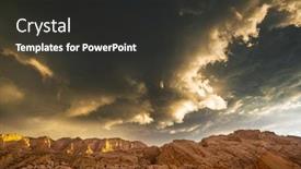  Presentation with sandstone - Cool new PPT theme with sandstone-formations-in-utah-usa backdrop and a dark gray colored foreground