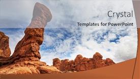  Presentation with sandstone - Beautiful slide deck featuring sandstone-formations-in-utah-usa backdrop and a light gray colored foreground
