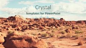  Presentation with sandstone - Audience pleasing PPT theme consisting of sandstone-formations-in-utah-usa backdrop and a sky blue colored foreground