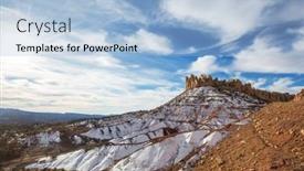  Presentation with beautiful landscapes - PPT theme featuring sandstone-formations-in-utah-usa background and a light blue colored foreground