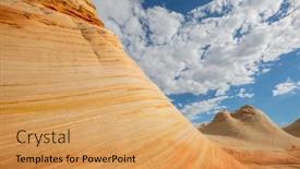  Presentation with sandstone - Slide set consisting of sandstone-formations-in-utah-usa background and a yellow colored foreground